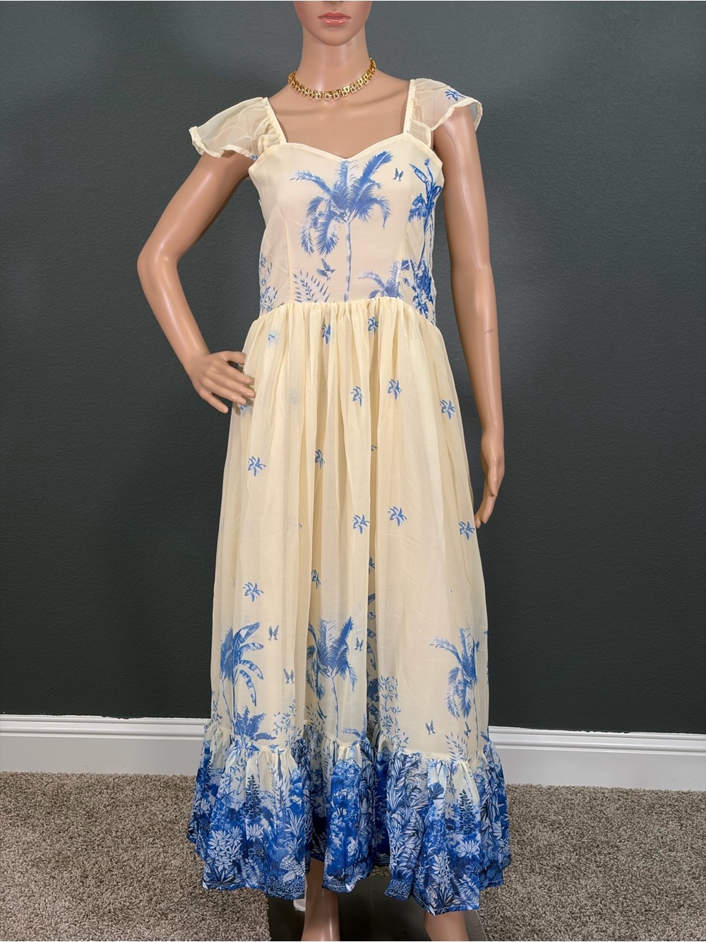 Brand new Georgette maxi dress for women ,Bust size - L up to XL - Picture 4 of 4